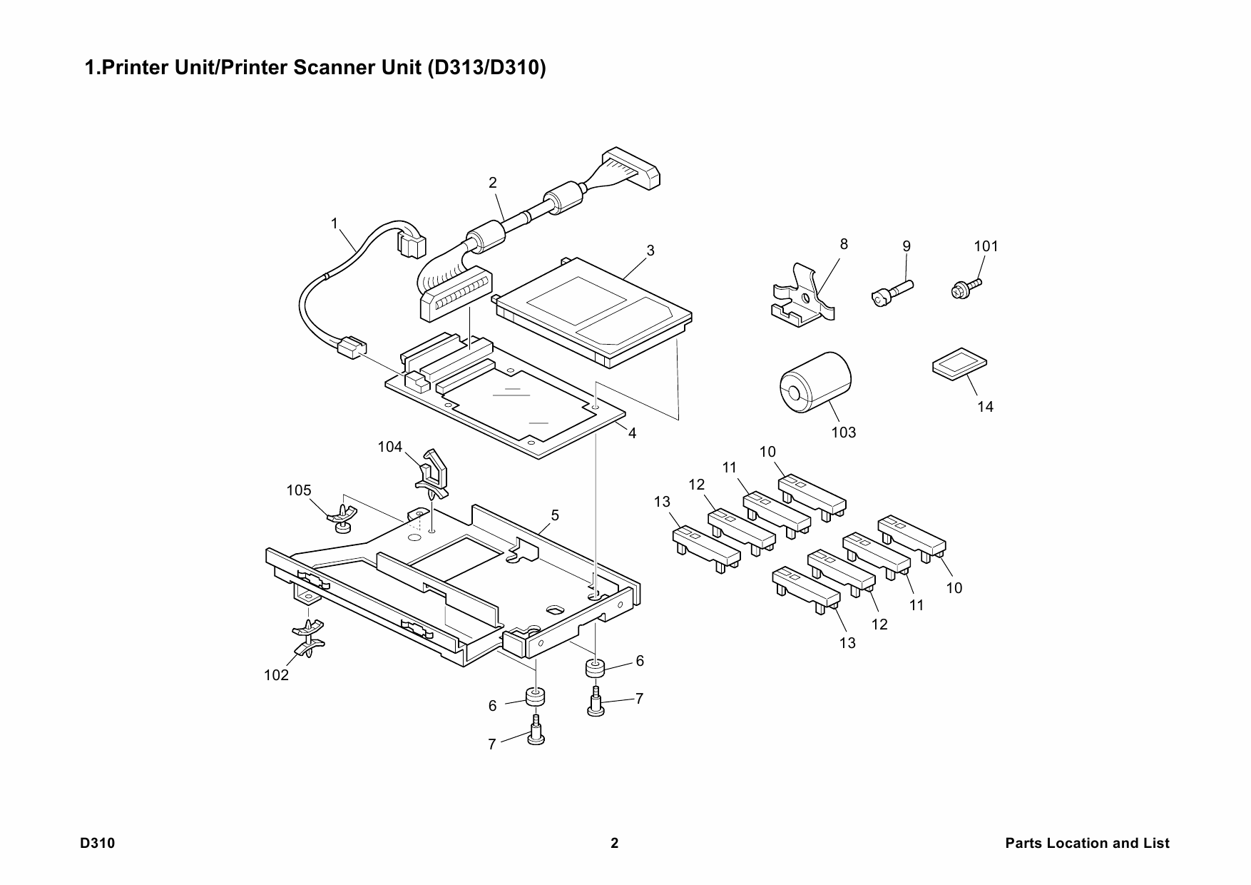 RICOH Options D310 PRINTER-SCANNER-UNIT-TYPE-3010 Parts Catalog PDF download-2